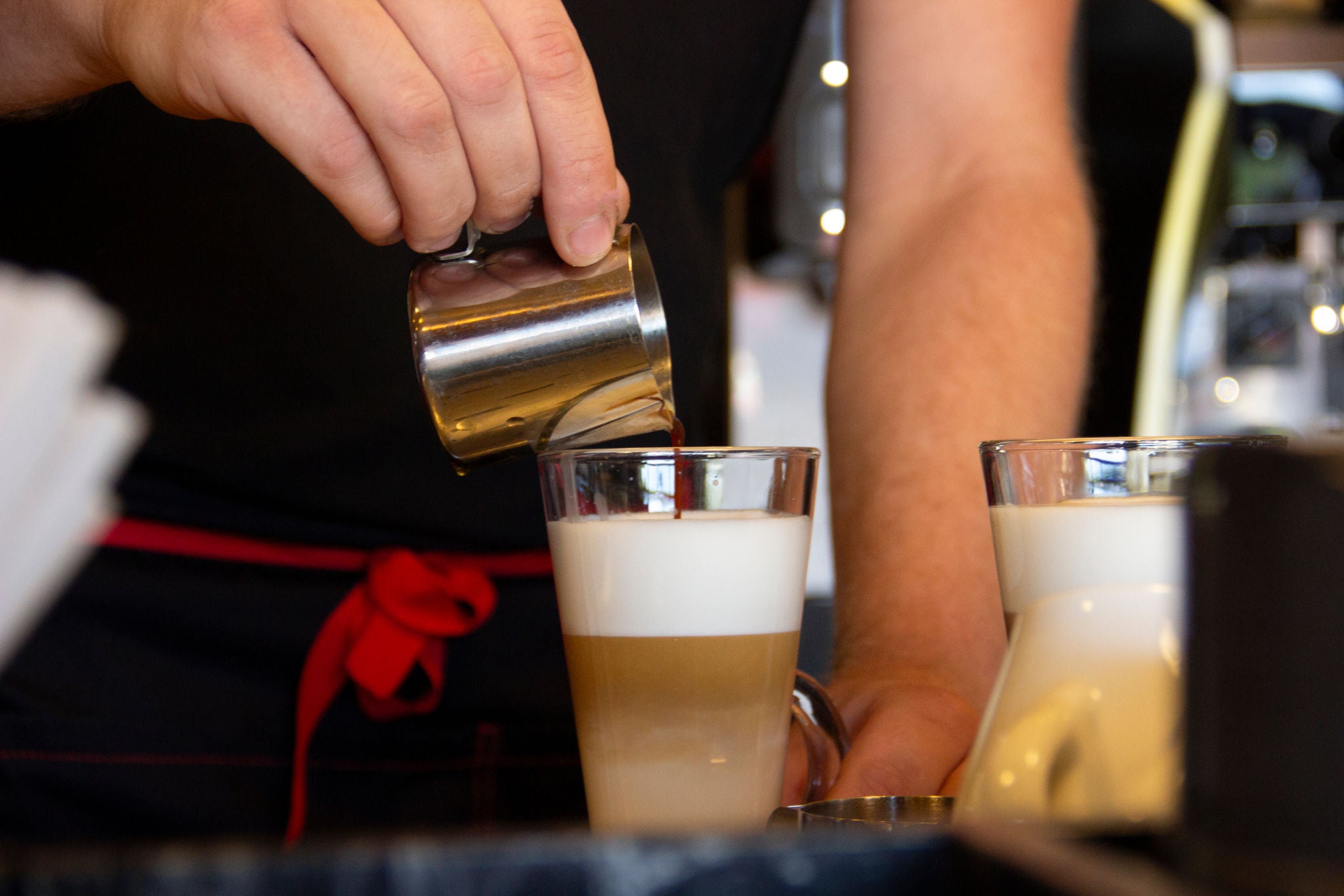 A cappucino prepared at the american café of Walibi Holland