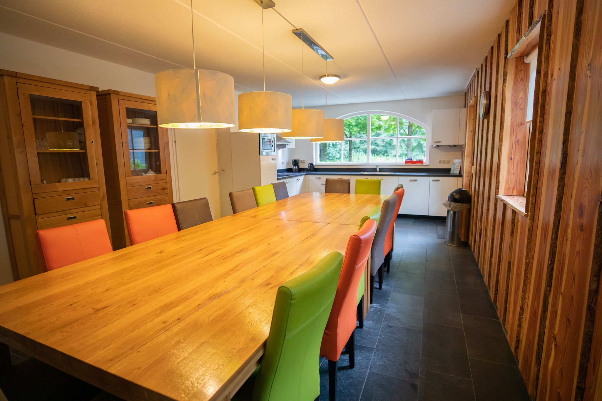 The kitchen and living room of Villa Walibi.