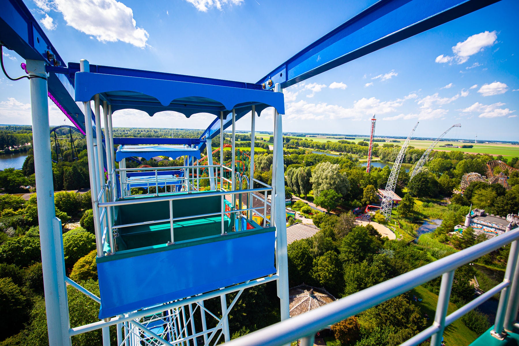 The view from inside the ferris wheel La Grande Roue in Walibi.